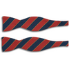 Red and Navy Stripe with Thin Gold Stripe Irish Poplin Butterfly Bow Tie