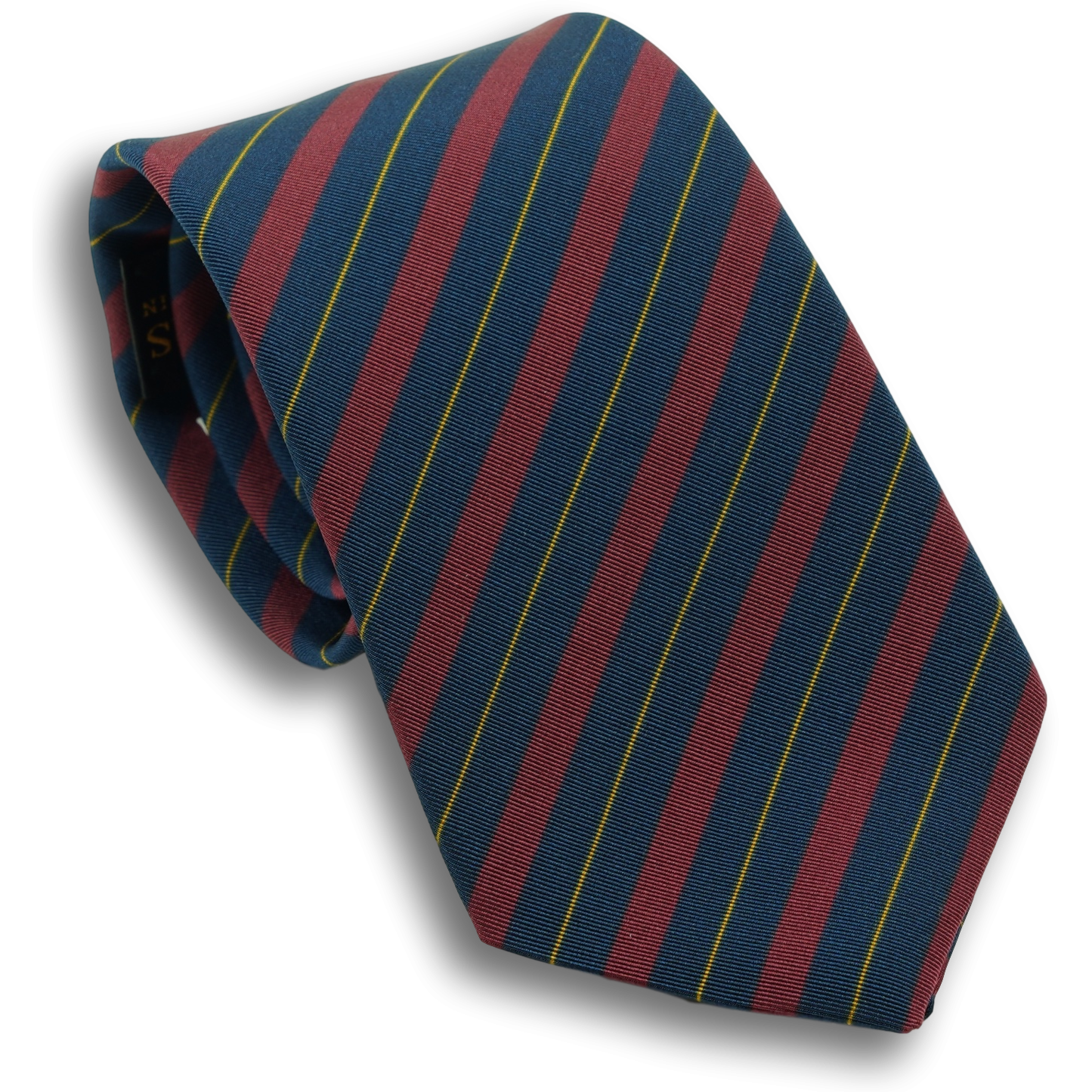 Multicolored Stripe with Thin Gold Stripe Irish Poplin Tie
