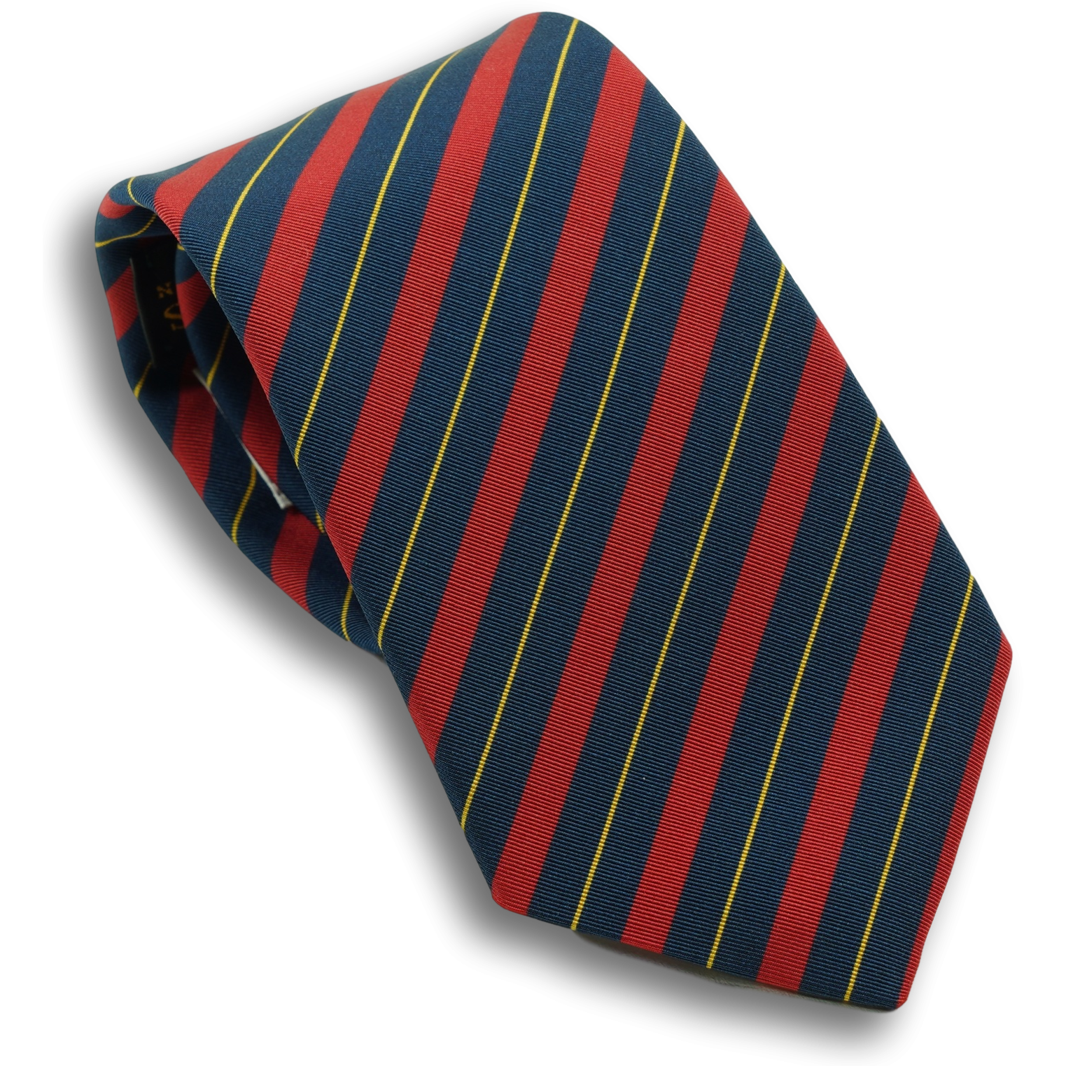 Multicolored Stripe with Thin Gold Stripe Irish Poplin Tie