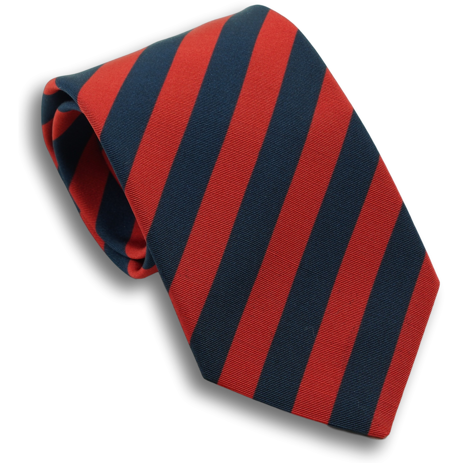 Classic Navy Striped Irish Poplin Tie