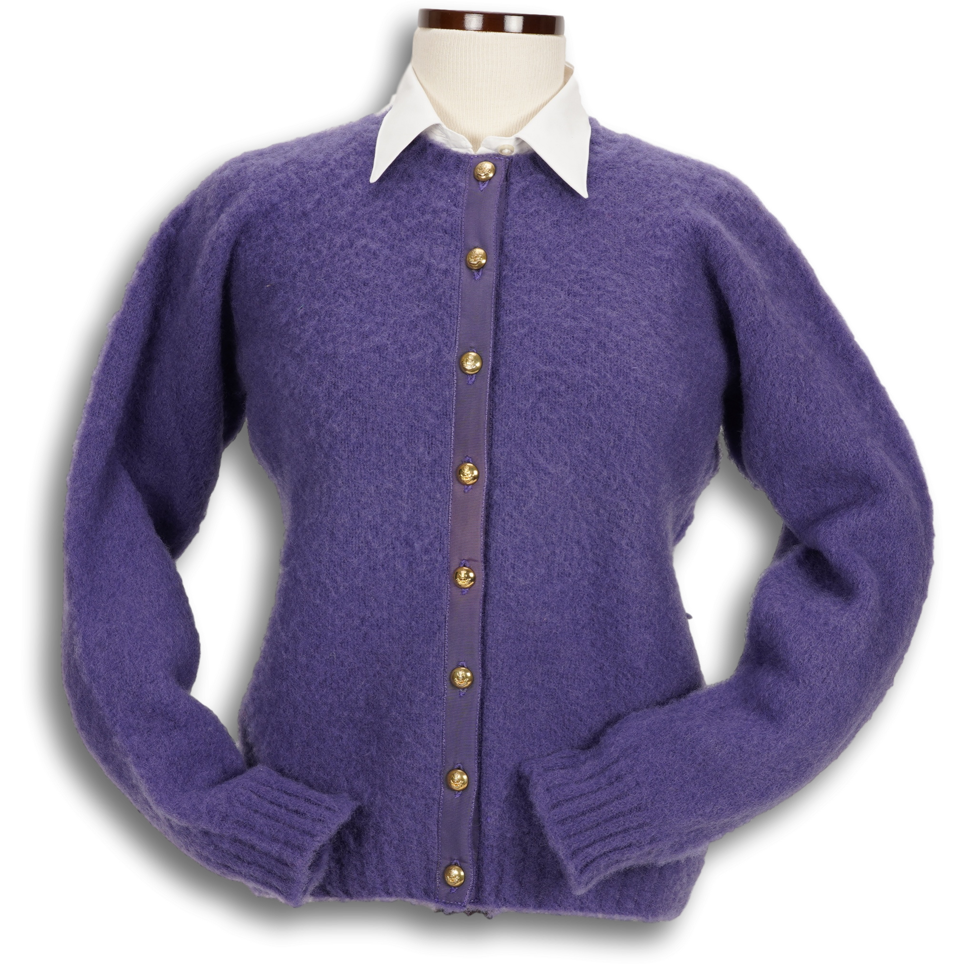 Brushed Shetland Crew Neck Cardigan Sweater – The Andover Shop