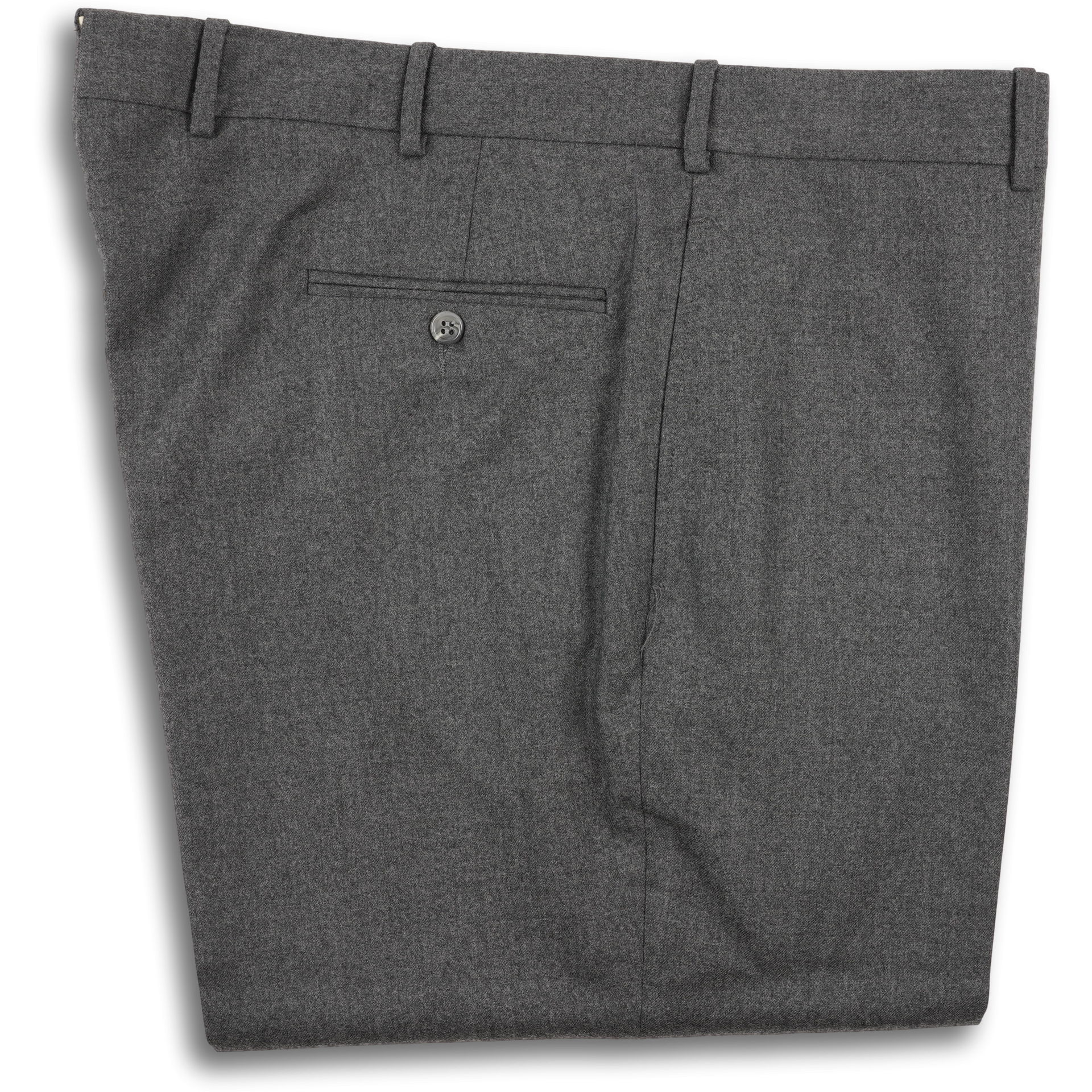 Medium Grey Flannel Plain Front Trousers – The Andover Shop