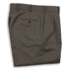 Taupe Twill Forward Pleated Trousers