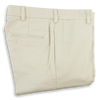 Stone Cotton Twill Plain Front Trousers