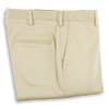 Khaki Stretch Cotton Twill Plain Front Trousers