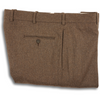 Medium Brown Flannel Plain Front Trousers