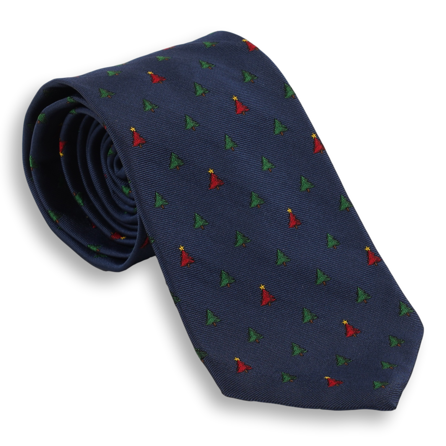 Christmas Tree Motif Silk Tie