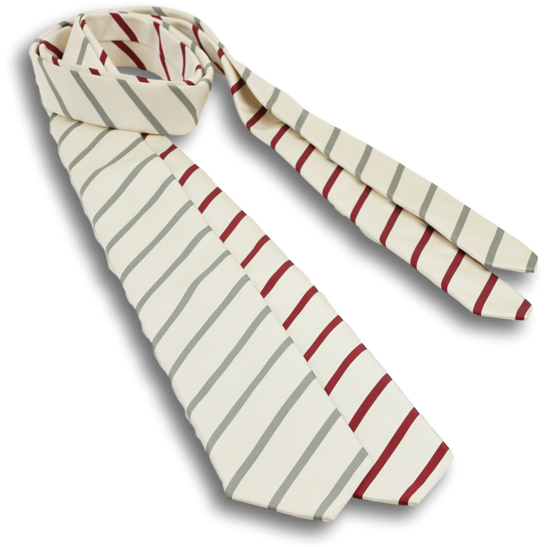 White with Crimson Stripe Tie