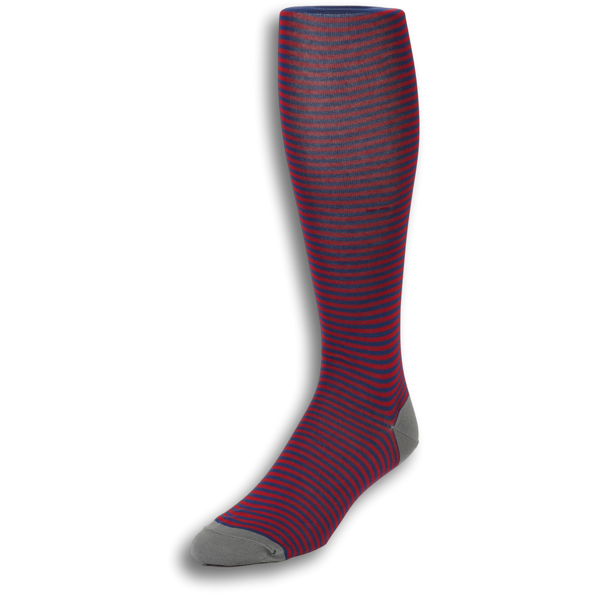 Pima Cotton Palio Stripe Over the Calf Dress Socks