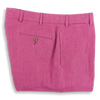 Magenta Plain Front Linen Trousers