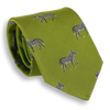 Jade Green Silk Tie with Zebras