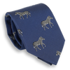 Steel Blue Silk Tie with Zebras