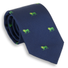 Navy Silk Tie with Lime Lions