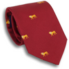 Red Silk Tie with Gold Lions