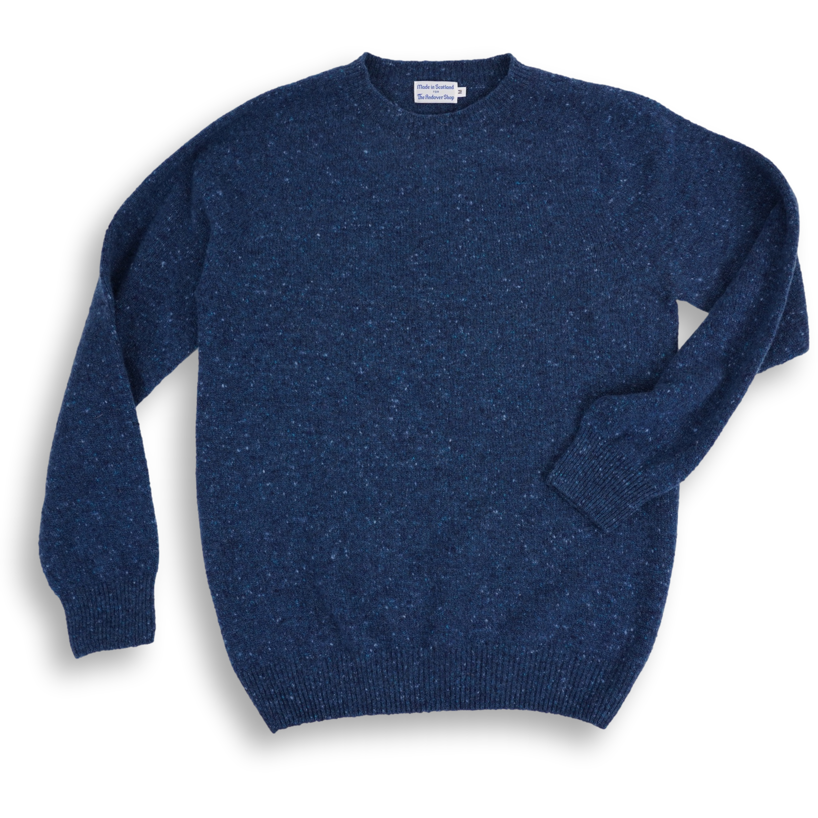 Merino Wool and Cashmere Crewneck Donegal Sweater