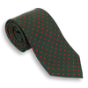 Forest Green with Red Polka Dots Silk Tie