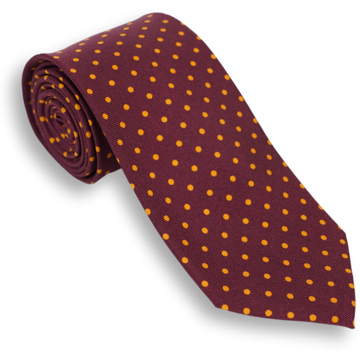 maroon dotted tie
