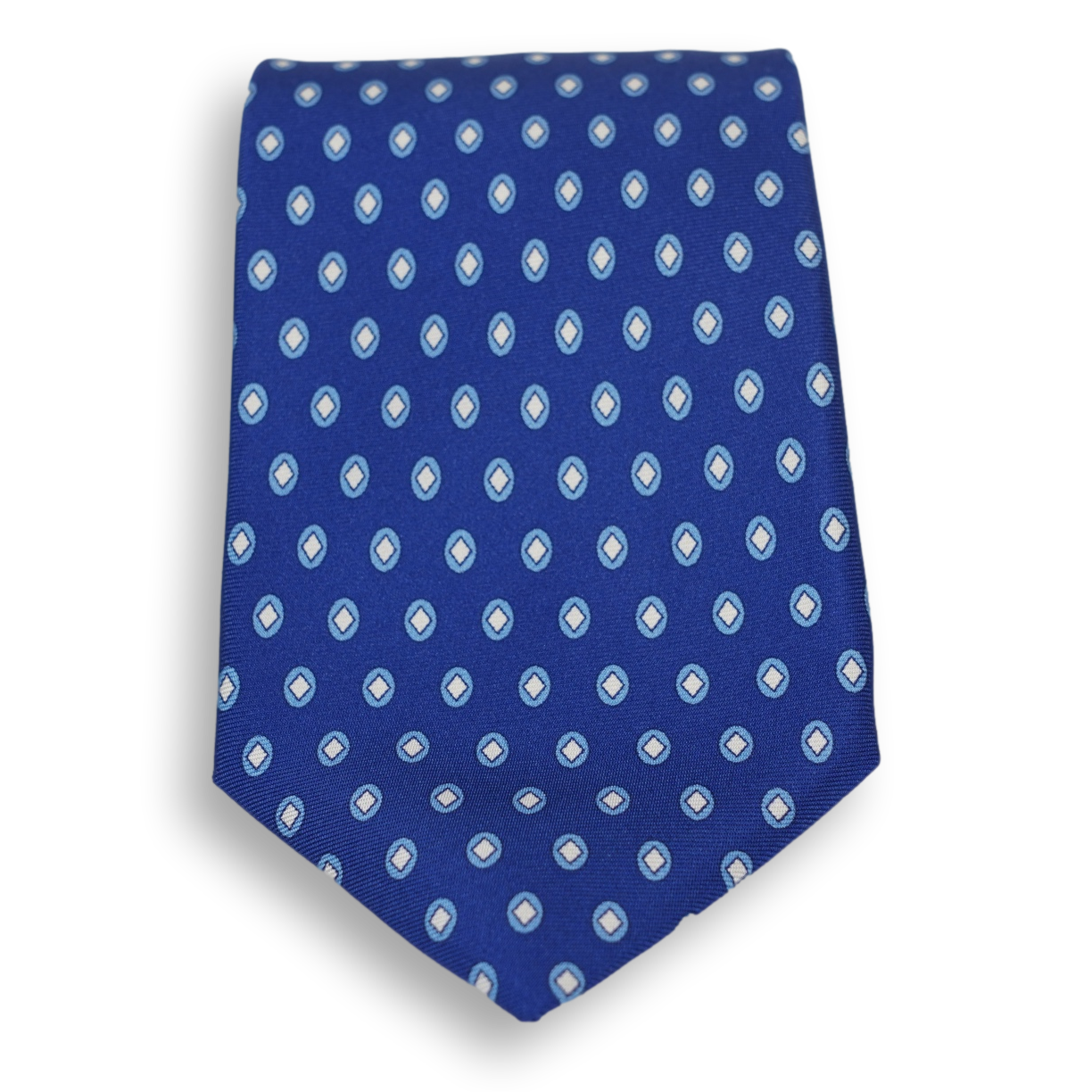Abstract Oval and Diamond Motif Silk Tie