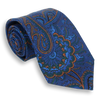 Multicolored Large Paisley Patterned Silk Woven Tie