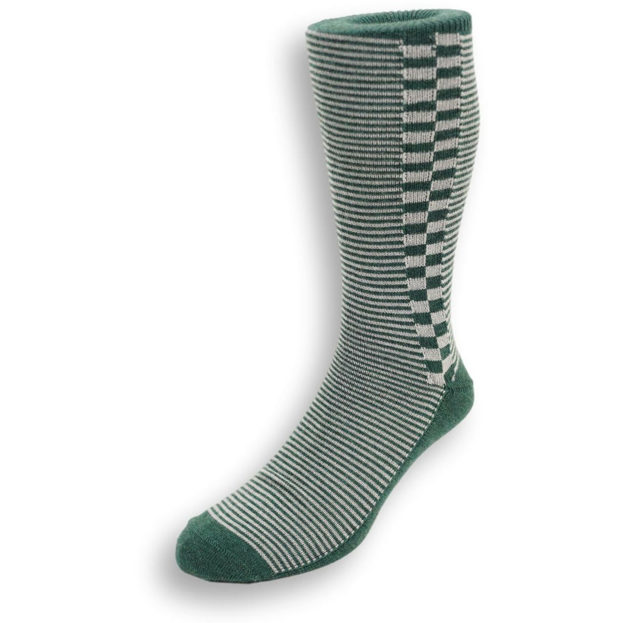 Mid-calf Stripes and Checks Wool Dress Socks