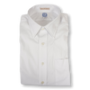 White Broadcloth Spread Collar Trim Fit Dress Shirt