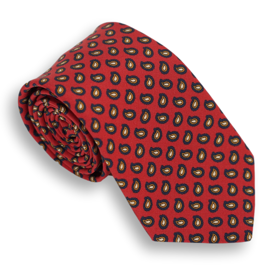 Red with Multicolored Paisley Irish Poplin Tie – The Andover Shop