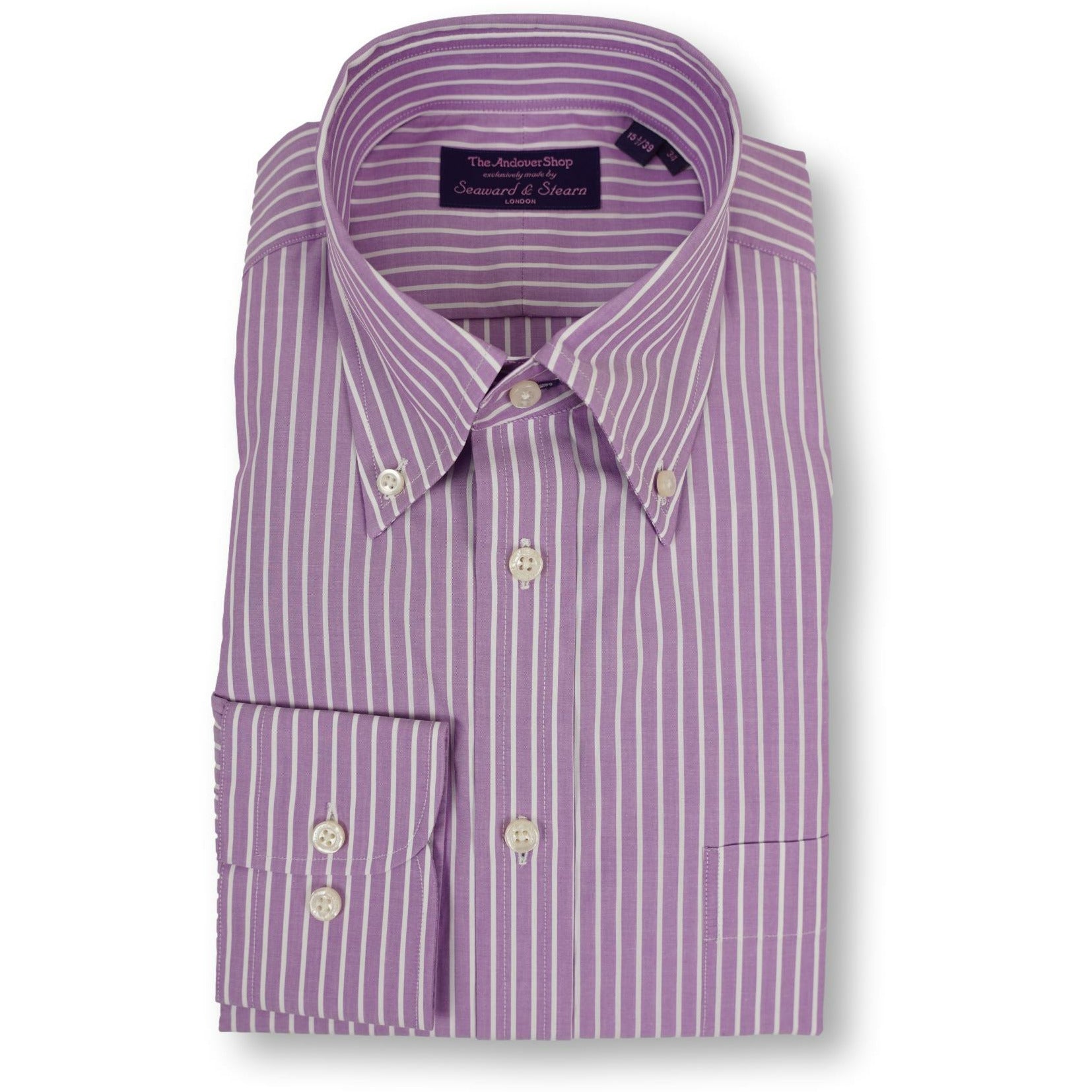 Lilac and White Striped Button Down Dress Shirt The Andover Shop Lilac and White Striped Button Down Dress Shirt The Andover Shop