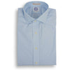 Blue Micro Check Spread Collar Trim Fit Dress Shirt