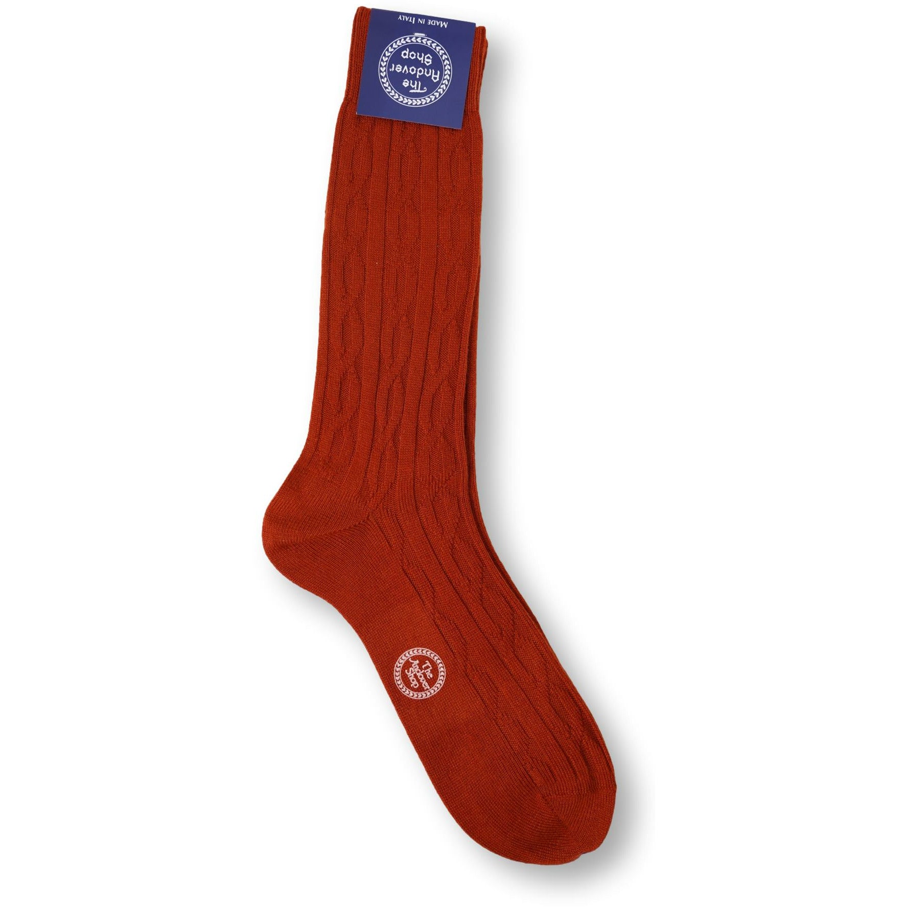 Mid-calf Cable Pure Cashmere Dress Socks