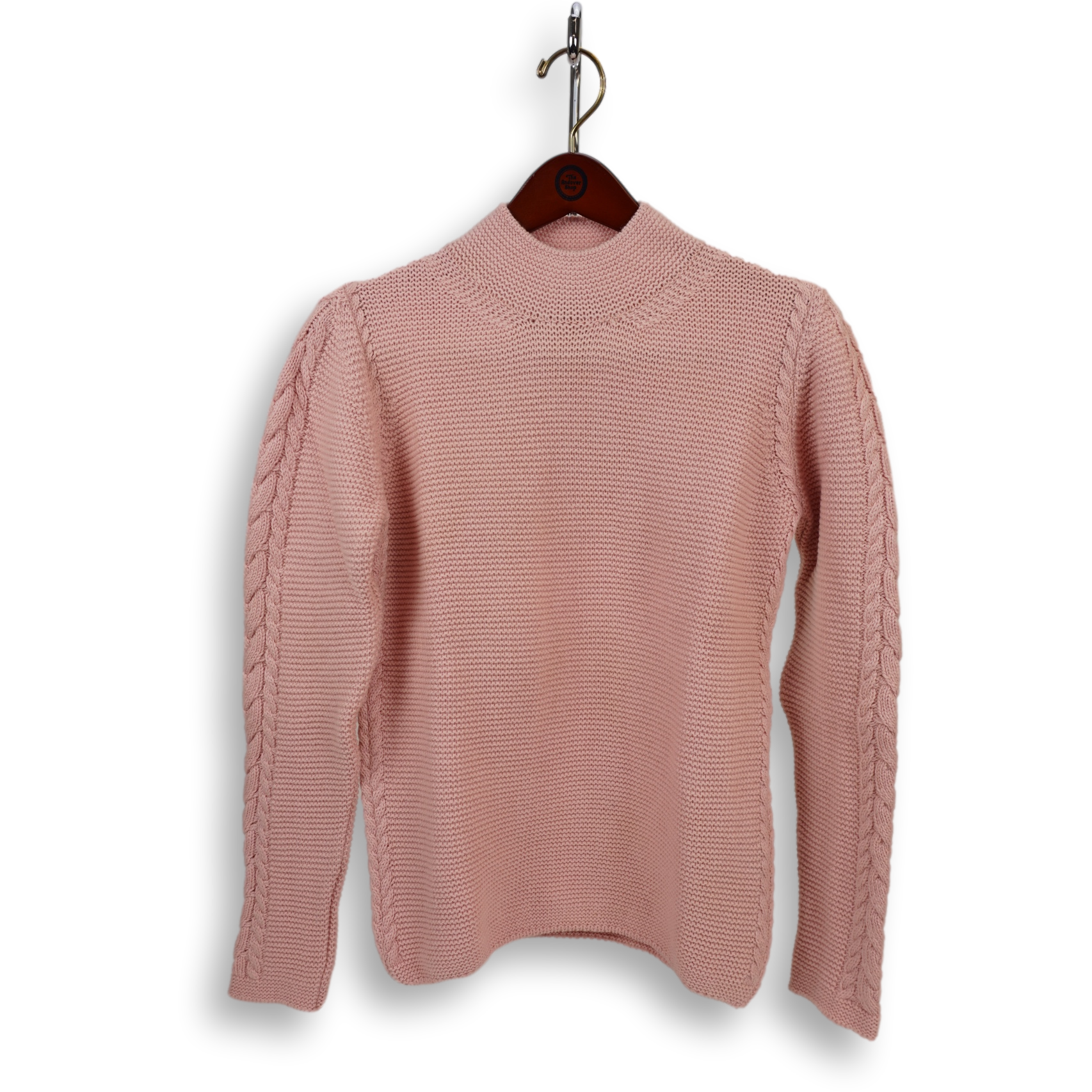 Ladies Knitted Cable Funnel Neck Sweater