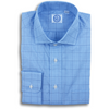 Blue Prince of Wales with Navy Windowpane Broadcloth Spread Collar Dress Shirt