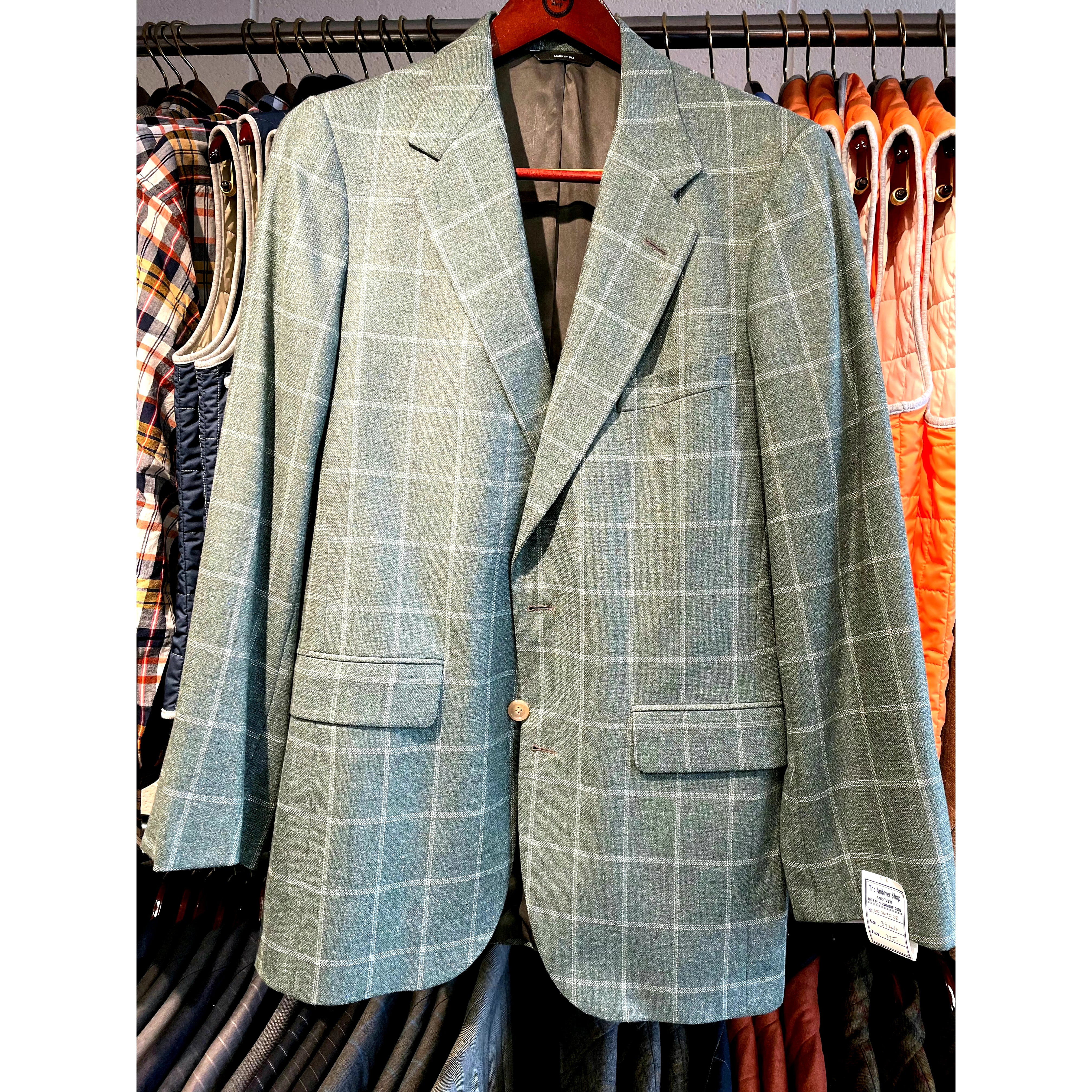 Green and White Check Sport Coat