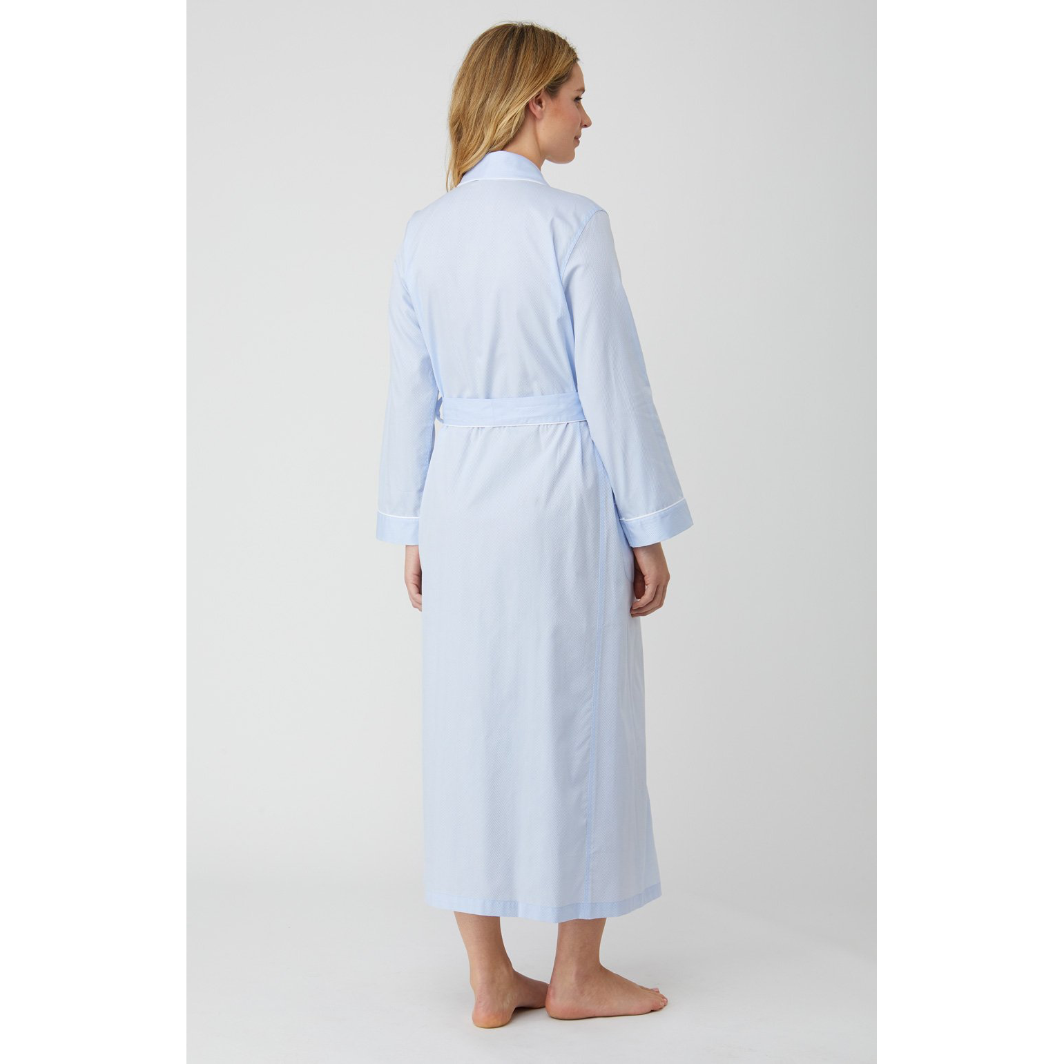 Brushed Cotton Flannel Dressing Gown | Bonsoir of London | The Andover Shop Brushed Cotton Flannel Dressing Gown | Bonsoir of London | The Andover Shop
