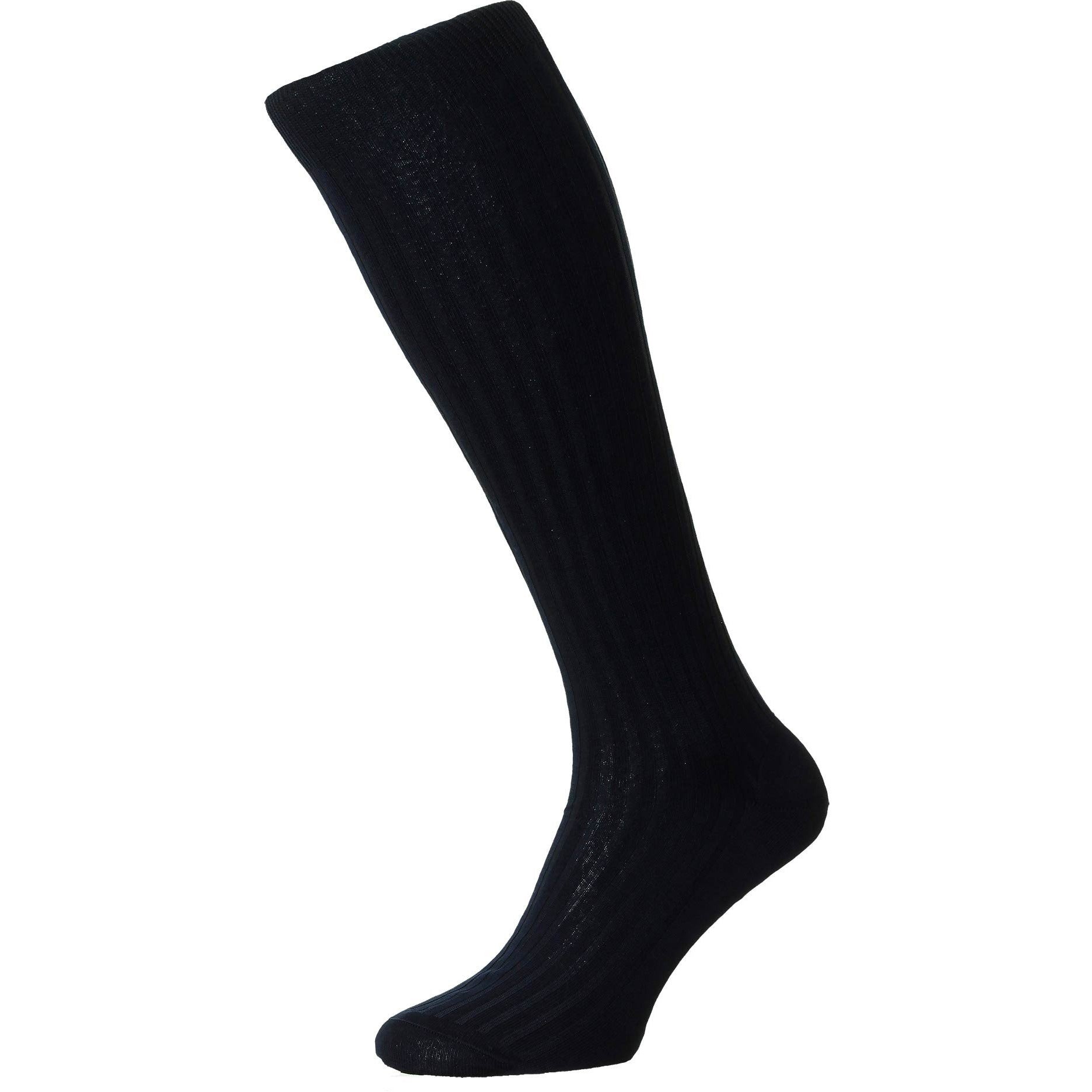 Danvers 5x3 Rib Cotton Lisle Over the Calf Dress Socks