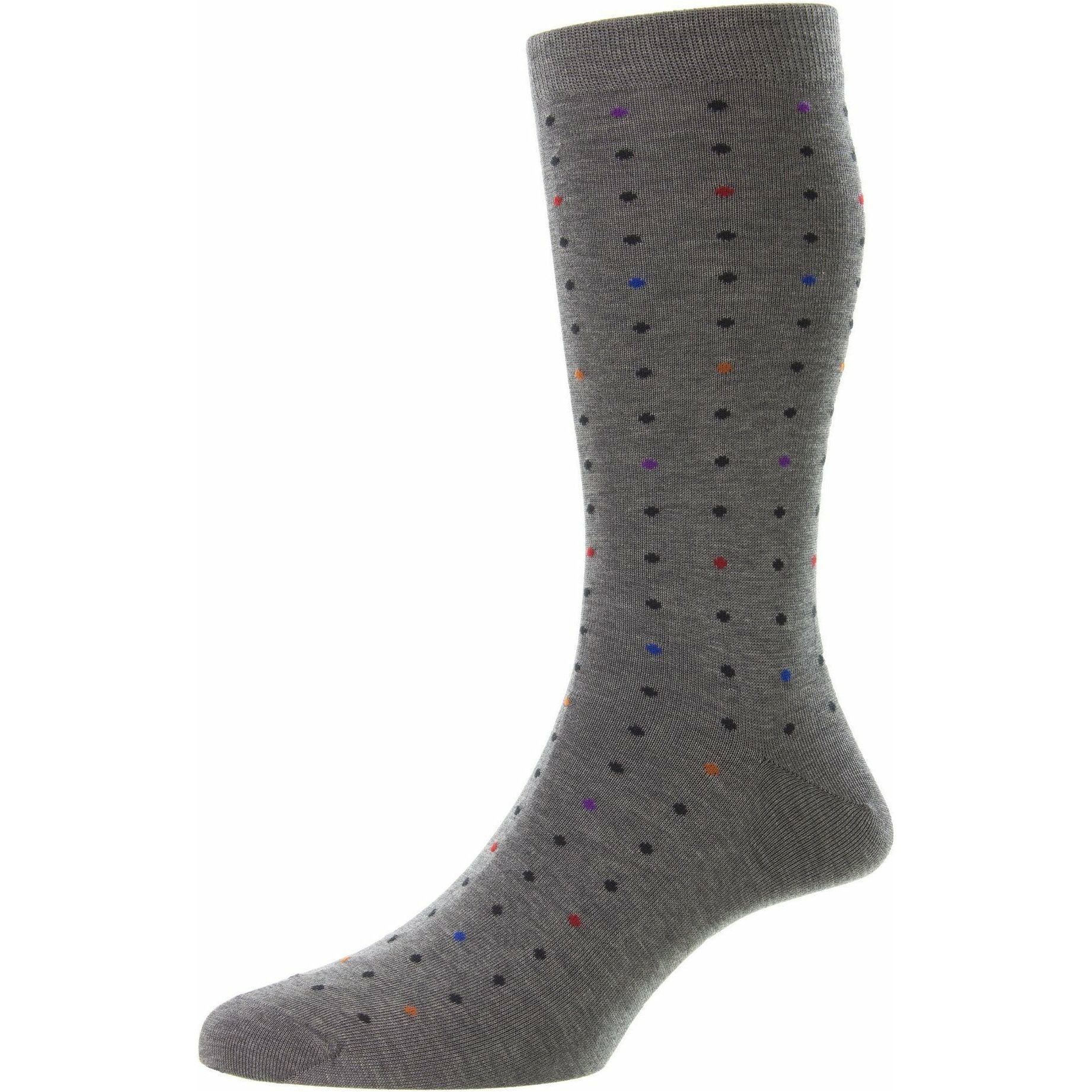 Egyptian Cotton Shelford Polka Dot Mid-Calf Dress Socks