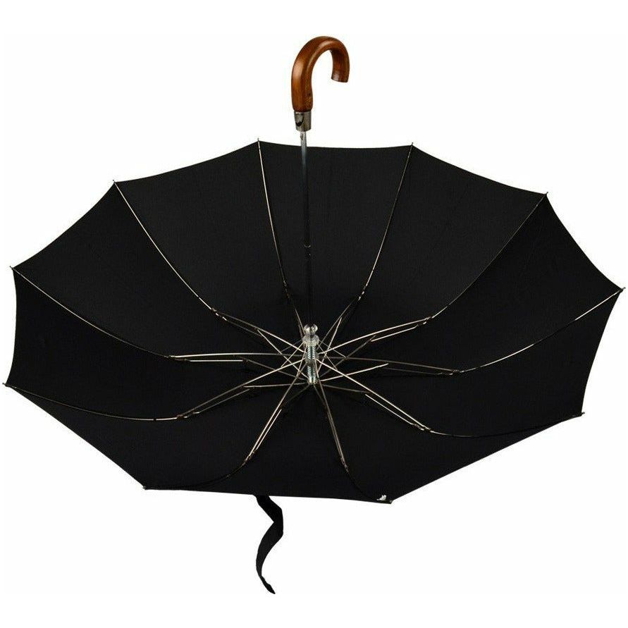Tel5 Brown Softwood Crook Handle Telescopic Fox Umbrella