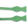 Green Square Flower Print Silk Bow Tie